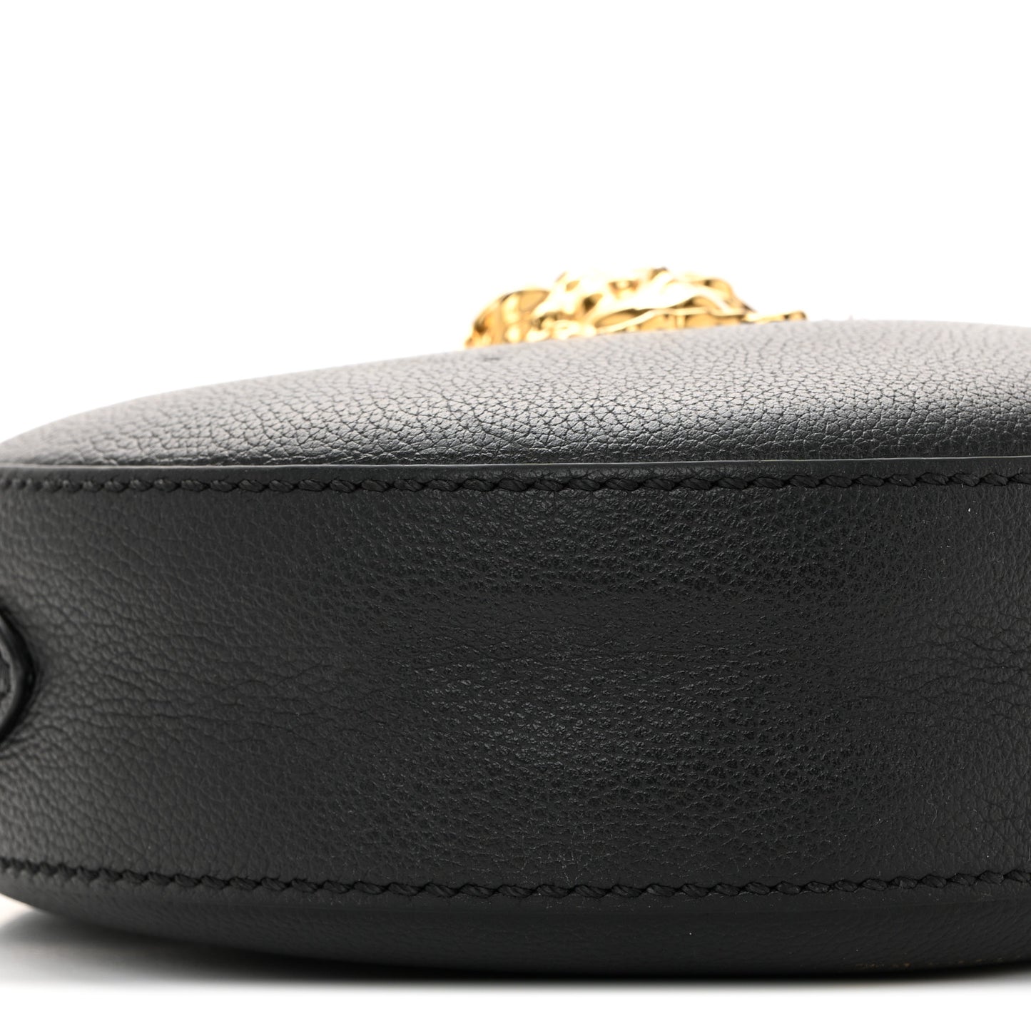 Calfskin La Medusa Round Camera Bag Black