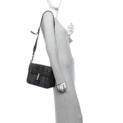 Gucci Snakeskin Small Jackie Shoulder Bag Blue 2 of 14