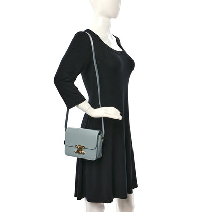 Celine Shiny Calfskin Teen Triomphe Blue Gray 2 of 9
