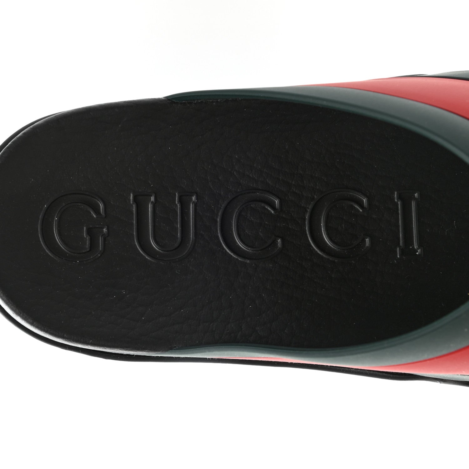 Gucci Rubber Web Mens Criss Cross Slide Sandals 8 Green Red 7 of 10