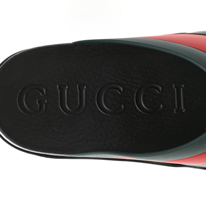 Gucci Rubber Web Mens Criss Cross Slide Sandals 8 Green Red 7 of 10