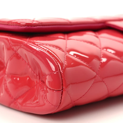 Chanel Patent Quilted Clutch with Chain Flap Fuchsia 9 of 11