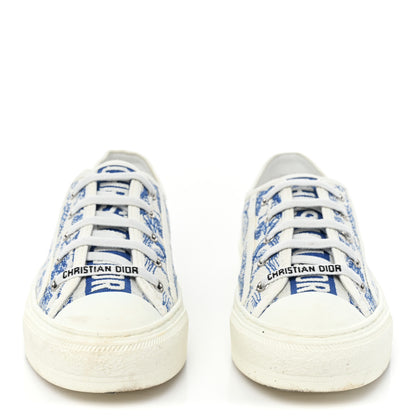 Christian Dior Canvas Toile De Jouy Embroidered Womens Walk'N'Dior Low Top Sneakers 39 Blue 2 of 13