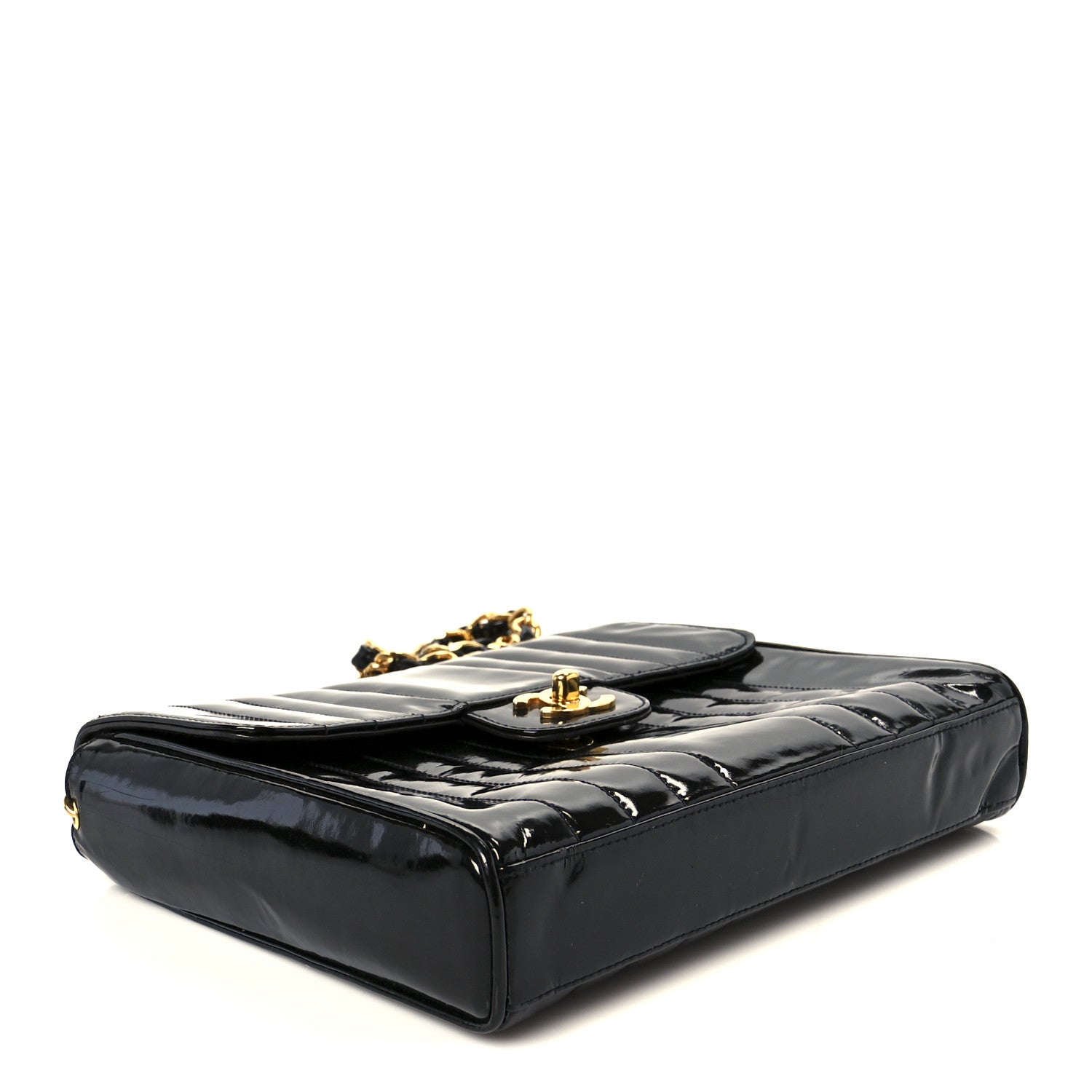 Chanel Patent Vertical Quilt Small Flap Black 4 of 12