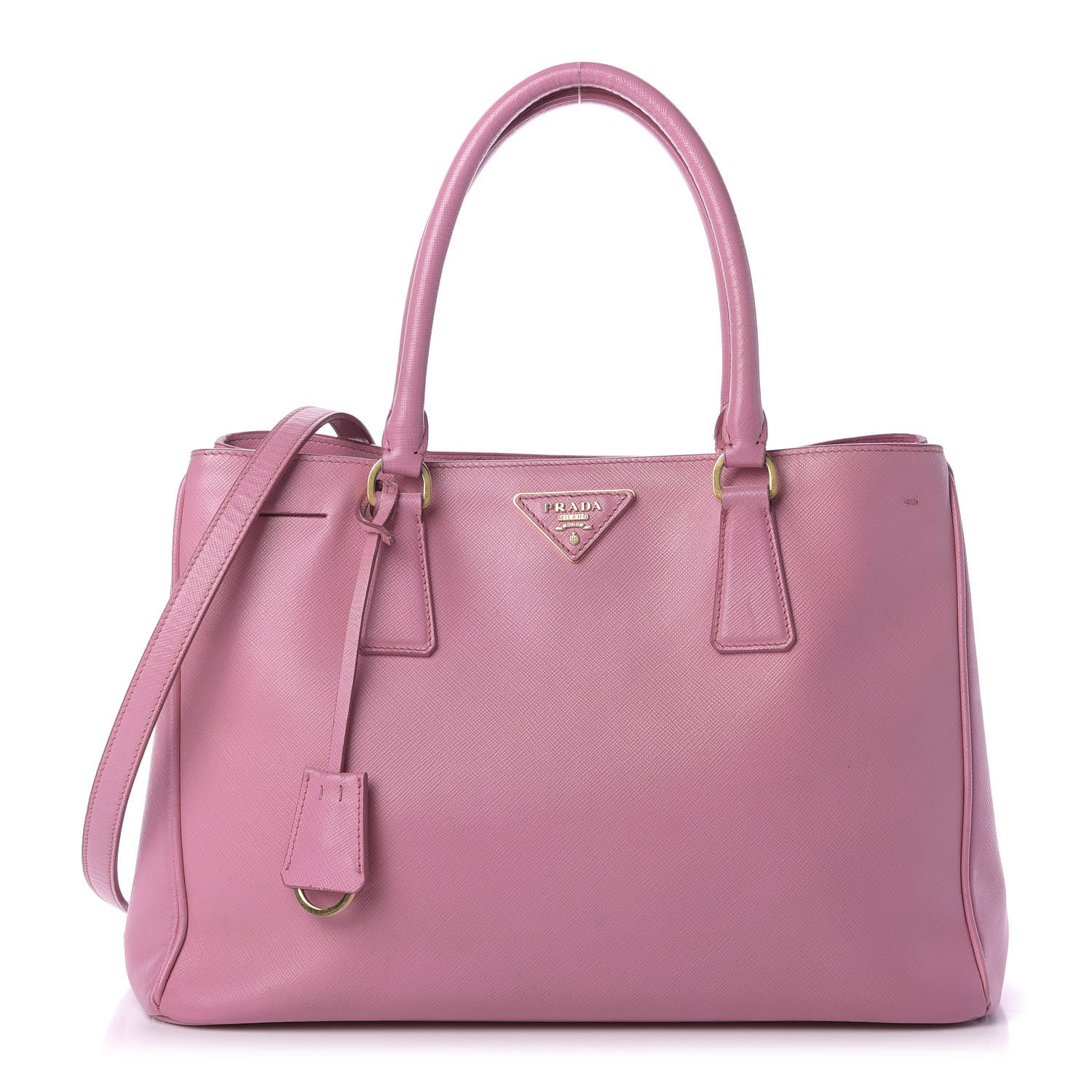 Prada Saffiano Small Double Zip Galleria Tote Geranio 1 of 10