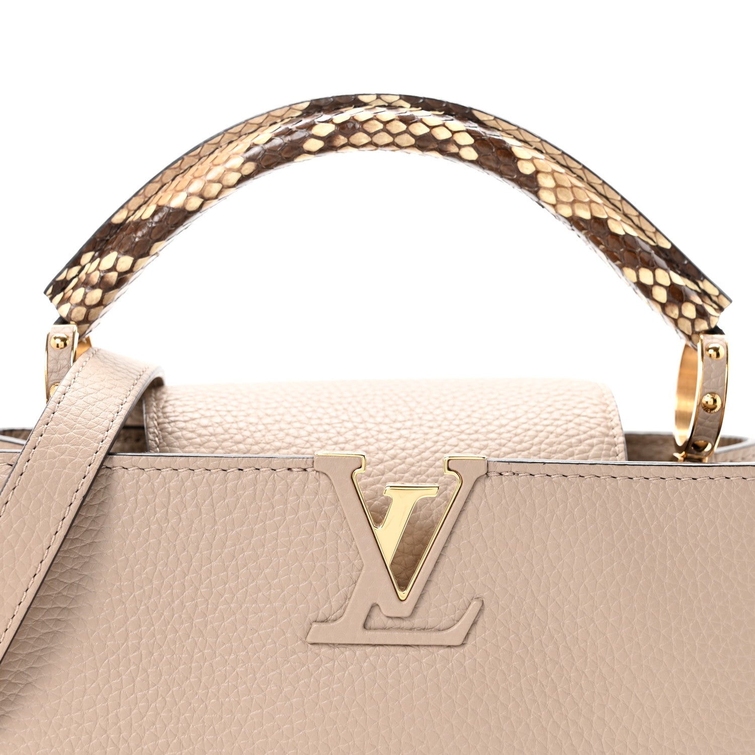 Louis Vuitton Taurillon Snakeskin Capucines BB Galet 7 of 9
