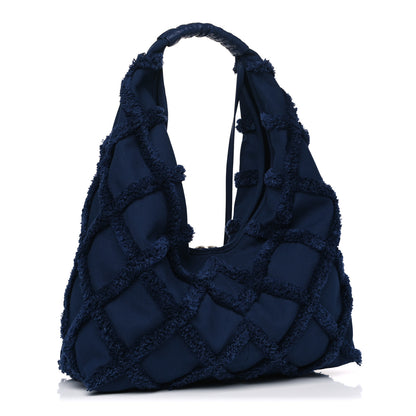 Chanel Cotton Canvas Large CC Embrace Hobo Navy 2 of 5