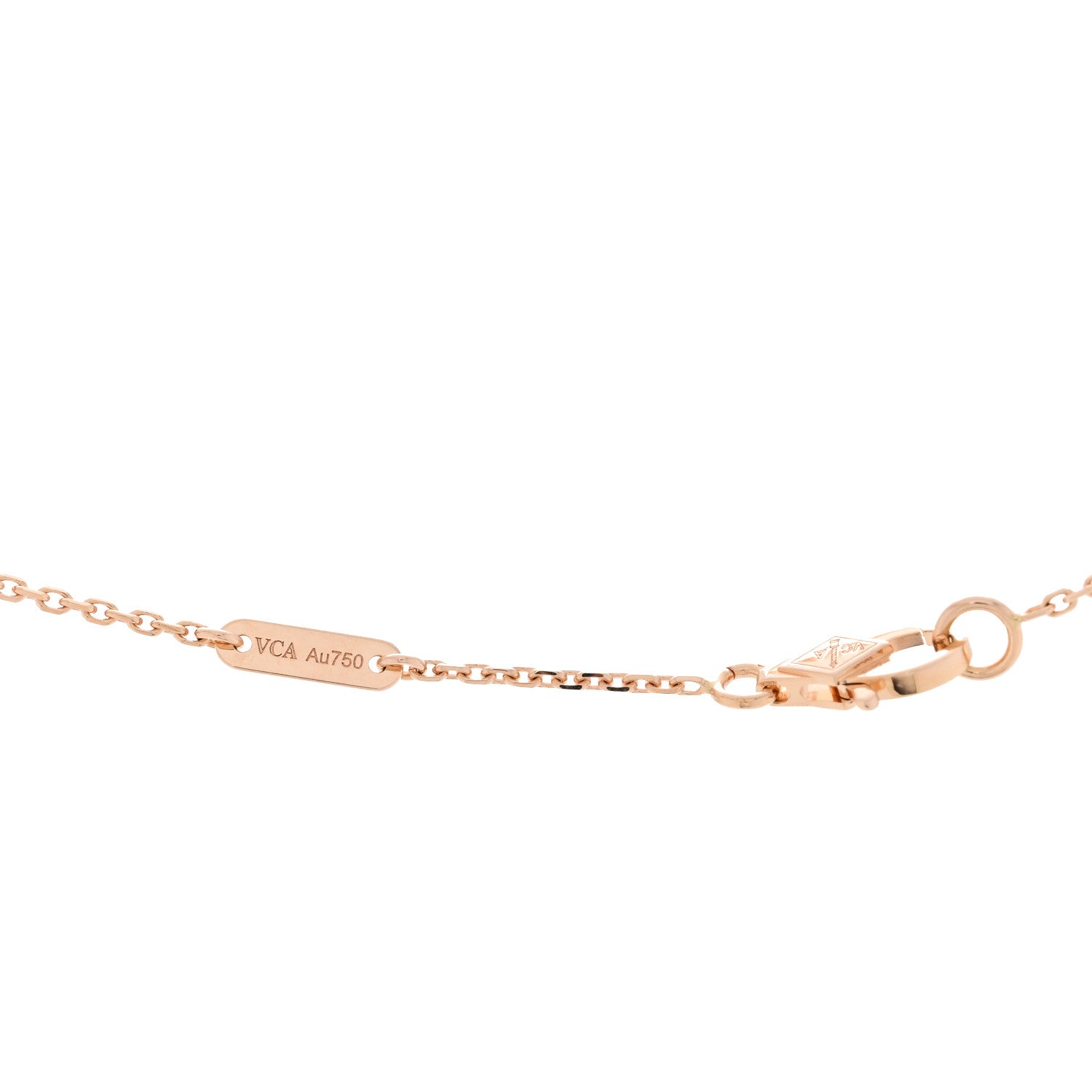Van Cleef & Arpels 18K Rose Gold Carnelian Sweet Alhambra Pendant Necklace 5 of 6