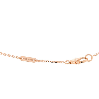 Van Cleef & Arpels 18K Rose Gold Carnelian Sweet Alhambra Pendant Necklace 5 of 6