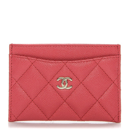 Chanel Caviar Quilted Card Holder Dark Pink 1 of 7