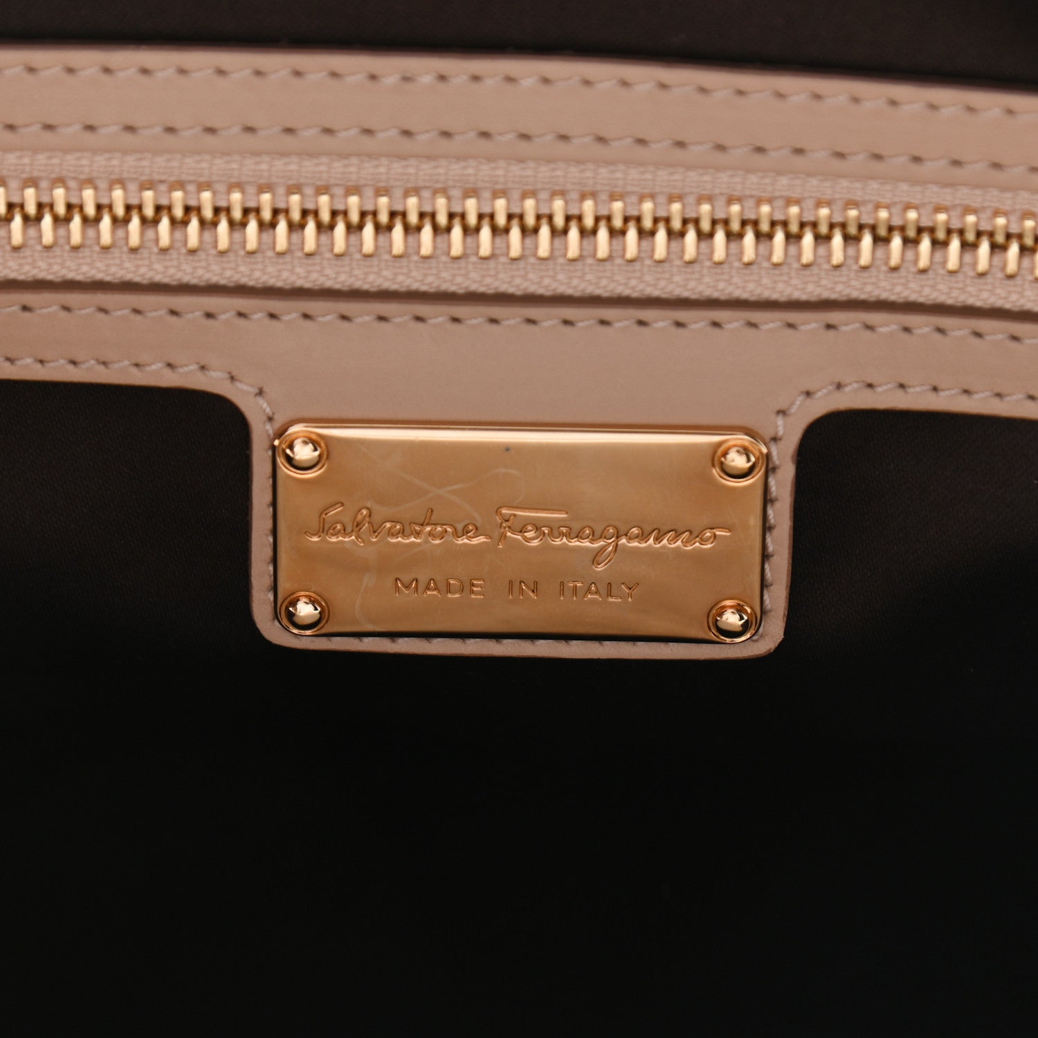 Salvatore Ferragamo Calfskin Fiamma Bag New Bisque 6 of 10