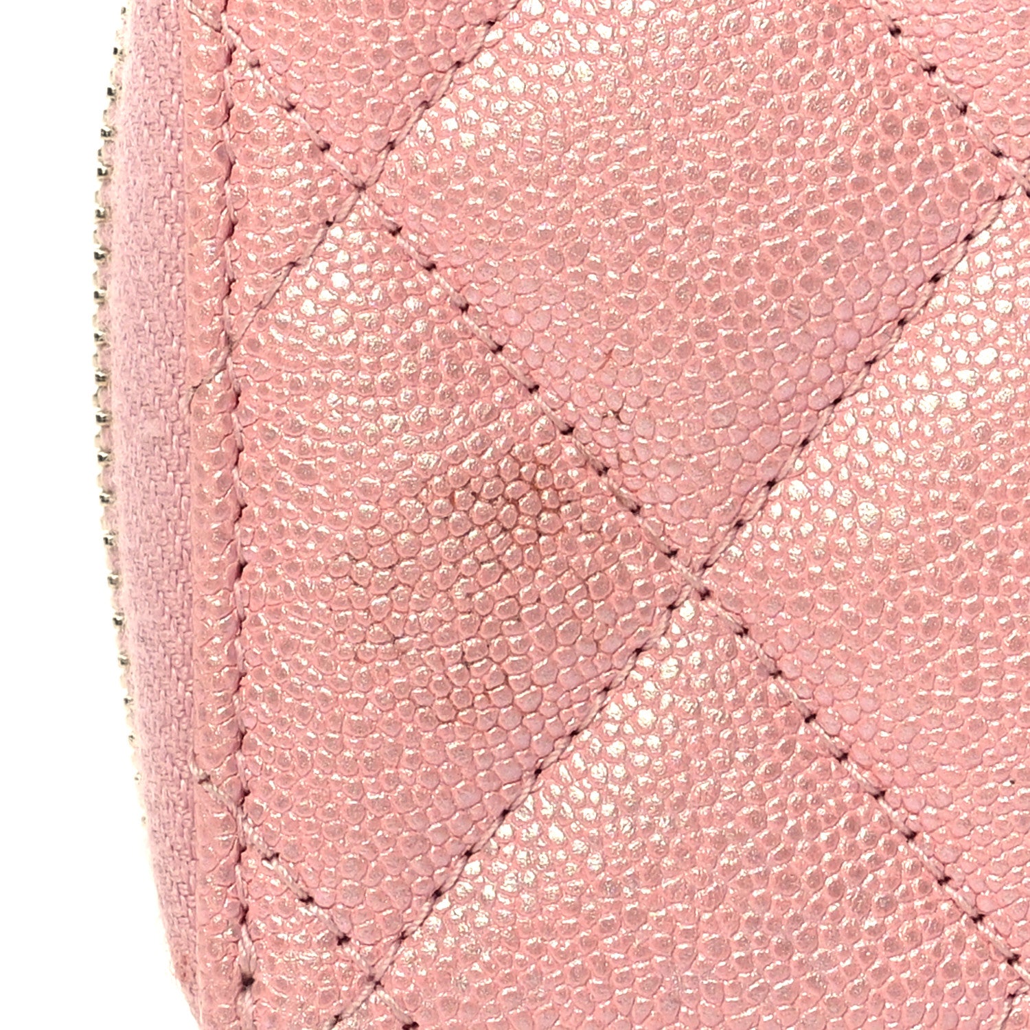 Chanel Iridescent Caviar Quilted Zip Coin Purse Pink 4 of 9
