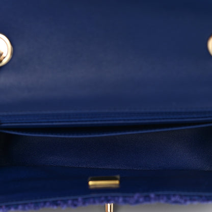 Chanel Tweed Quilted Mini Rectangular Flap Blue 5 of 10
