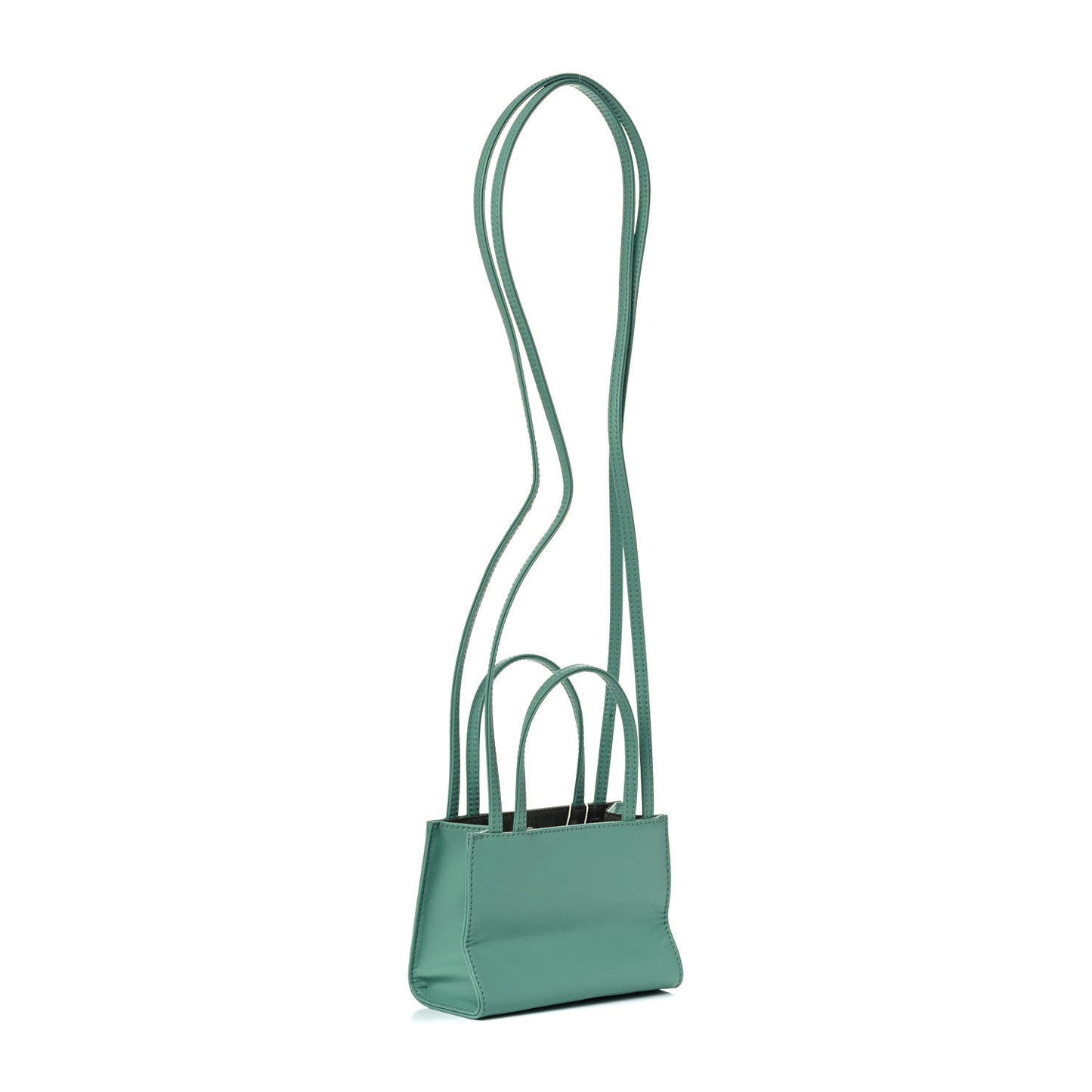 Vegan Leather Small Shopping Bag Sage