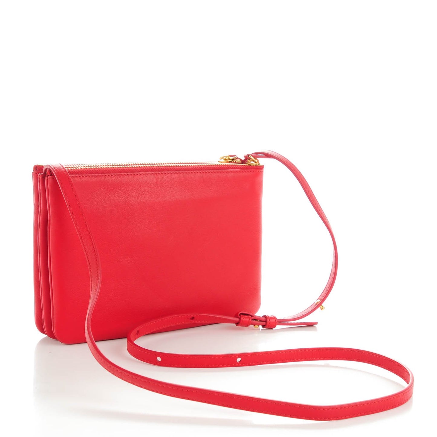 Lambskin Small Trio Crossbody Bag Red