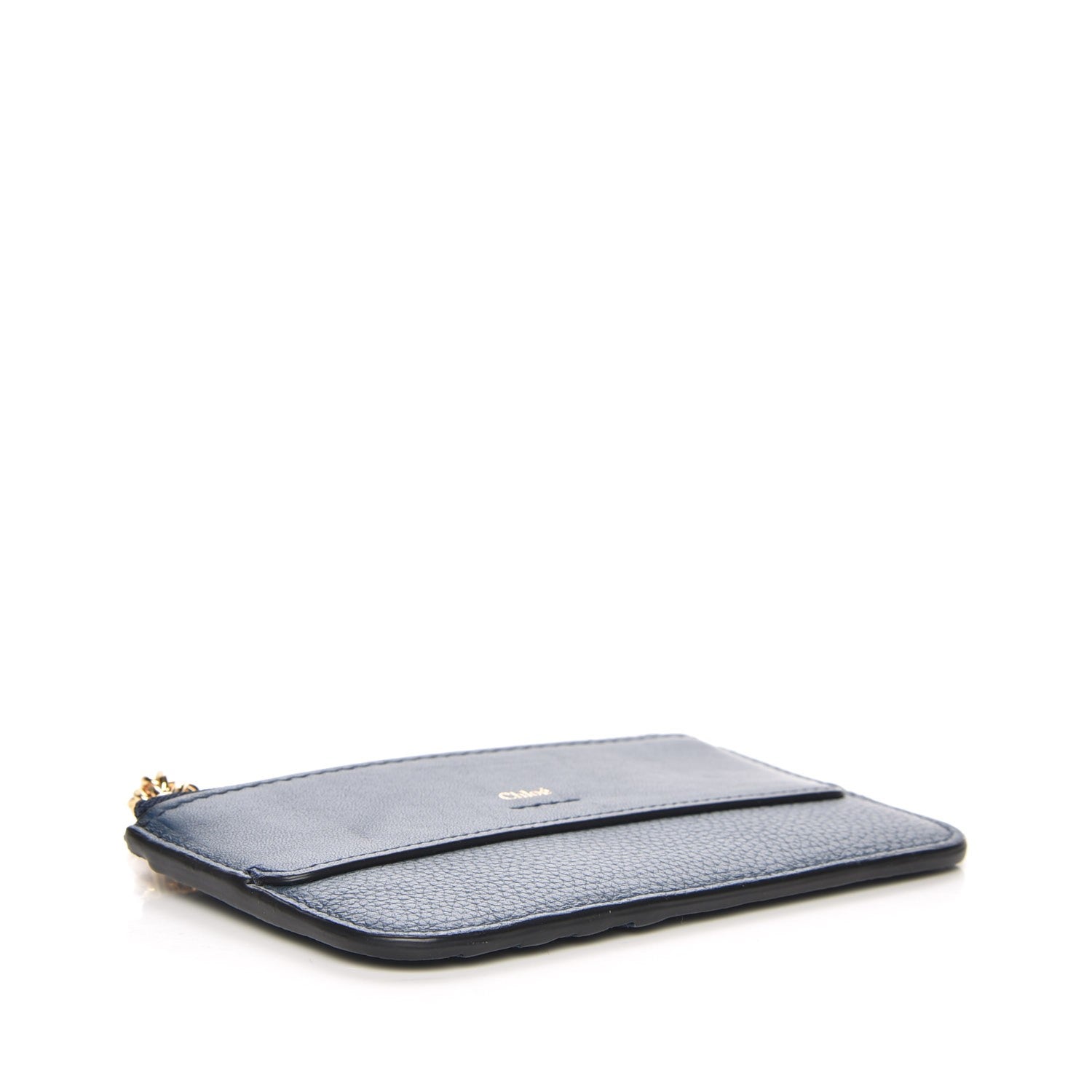 Chloe Grained Calfskin Drew Card Holder Denim Blue 4 of 7