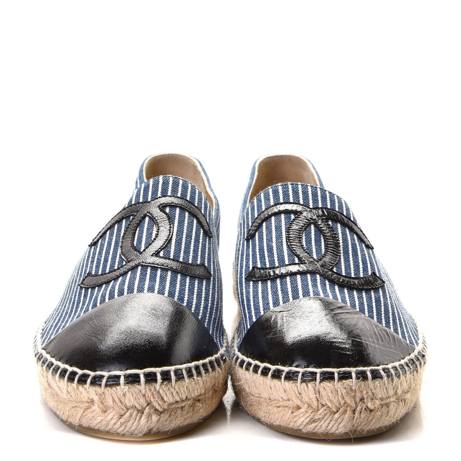 Chanel Denim CC Espadrilles 39 Blue White Black 2 of 9