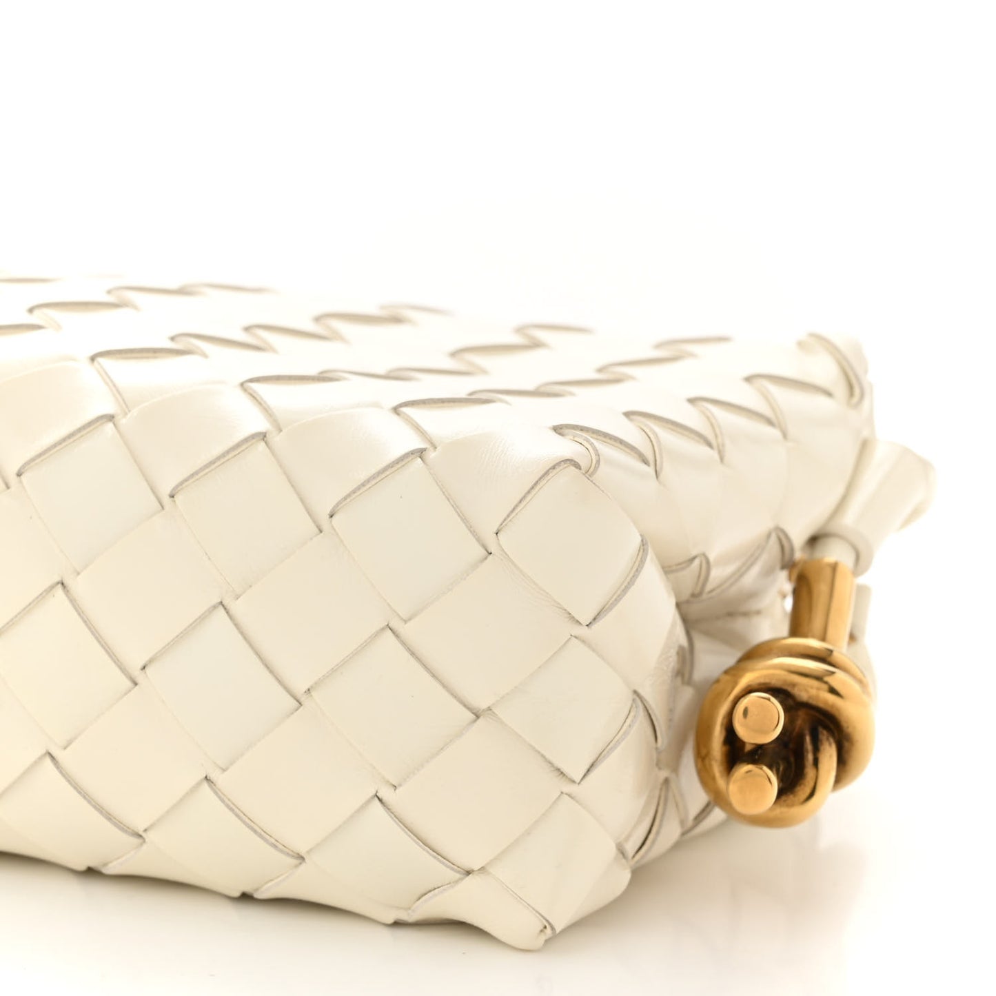 Nappa Intrecciato Metallic Knot Mini Loop Camera Bag Bone