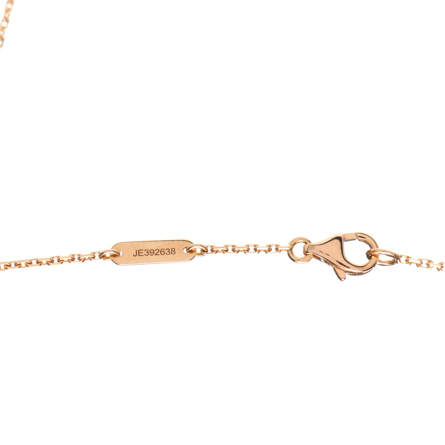Van Cleef & Arpels 18K Rose Gold Diamond Pink Porcelain Vintage Alhambra Pendant Necklace 5 of 9