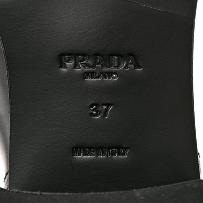 Prada Spazzolato Metal Triangle Logo 55mm Riding Boots 37 Black 6 of 16