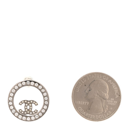 Chanel Crystal CC Round Single Earring Silver 2 of 4