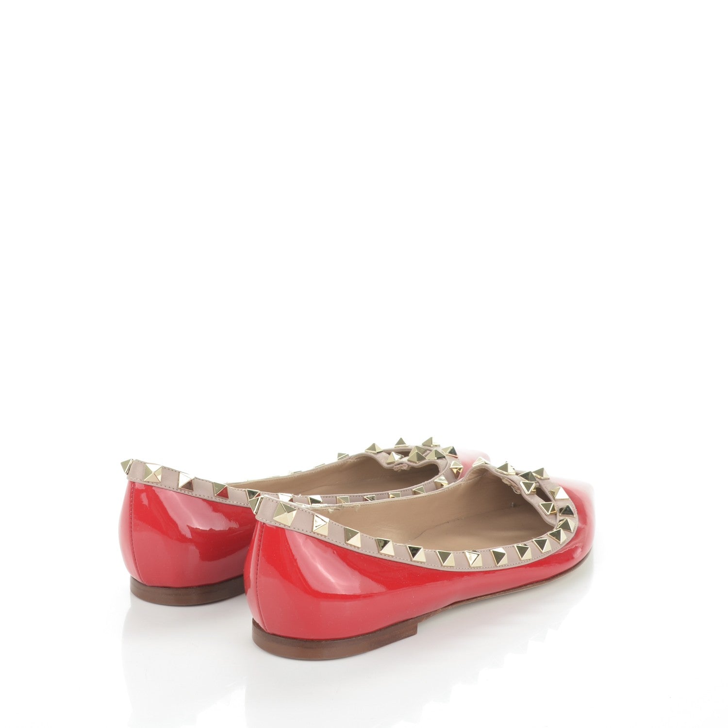 Valentino Garavani Patent Rockstud Ballerina Flats 37 Rosso Valentino Poudre 3 of 7