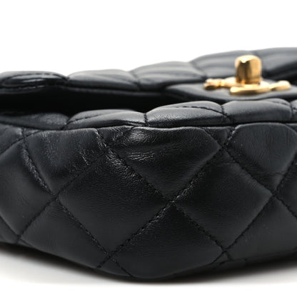 Chanel Lambskin Enamel Quilted Mini Coco Hearts Square Flap Black 9 of 10