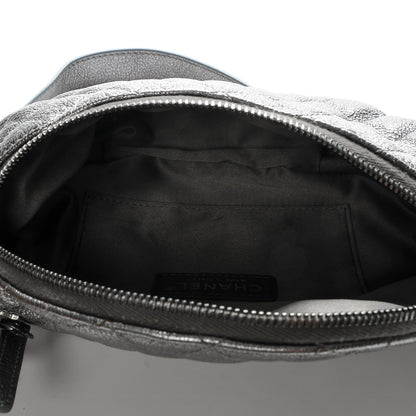 Chanel Metallic Goatskin Quilted Banane Waist Bag Fanny Pack Silver 4 of 6
