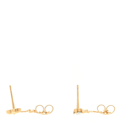 Louis Vuitton Metal Crystal Petit Louis Earrings Gold 3 of 4