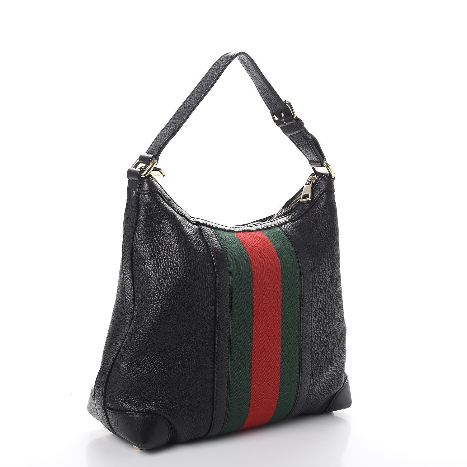 Gucci Calfskin Vintage Web Medium Hobo Black 3 of 16