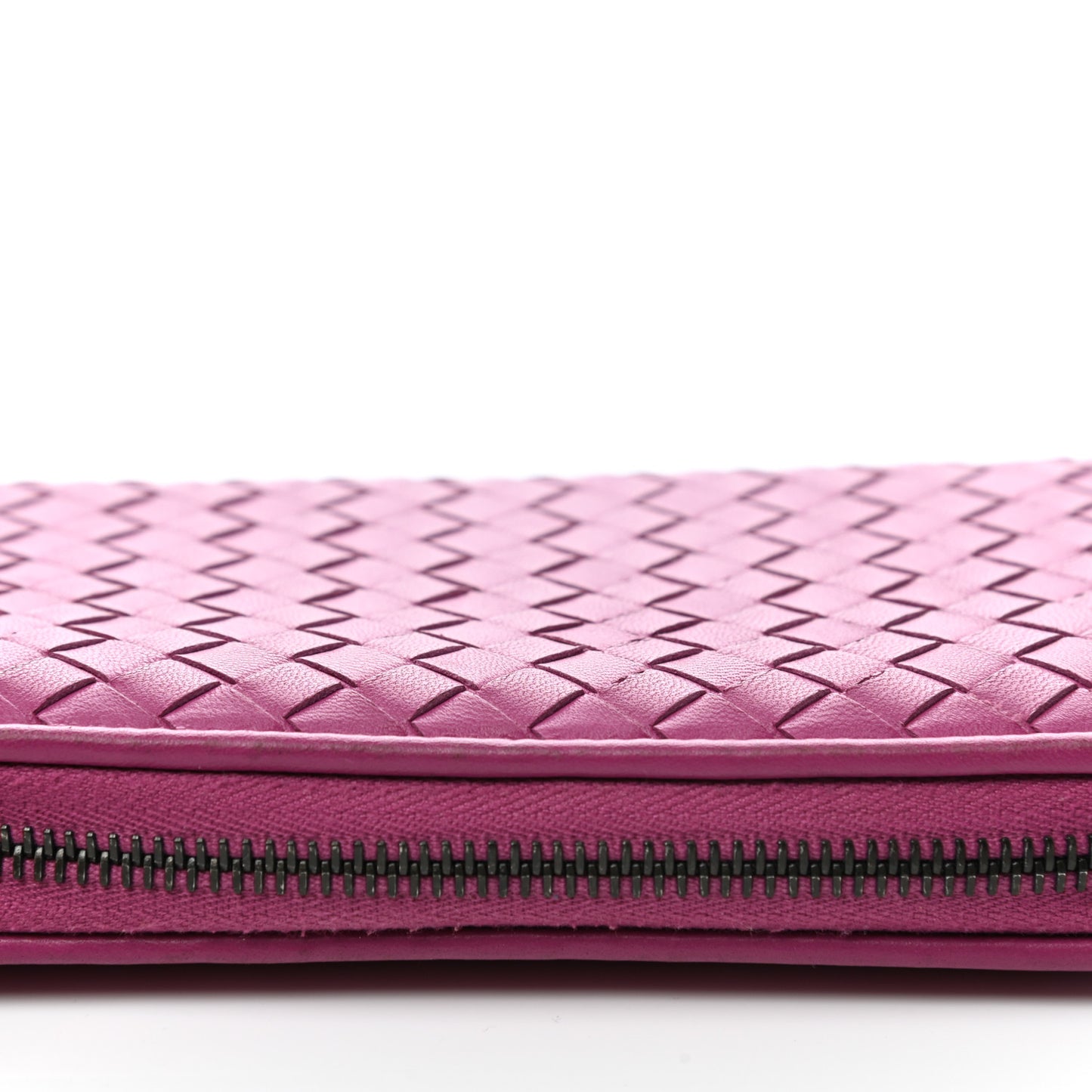 Nappa Intrecciato Zip Around Wallet Ametista