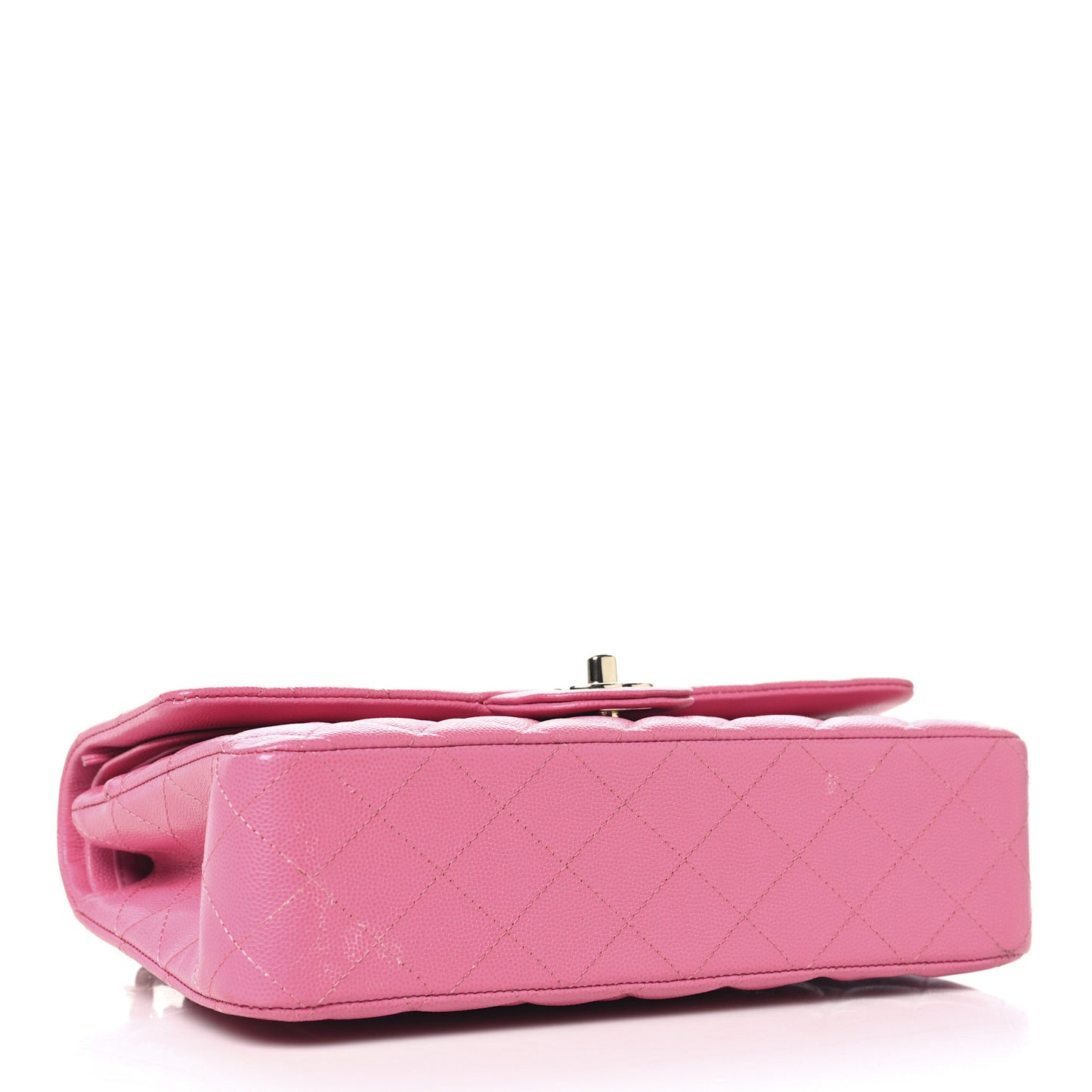 Caviar Quilted Medium Double Flap Pink