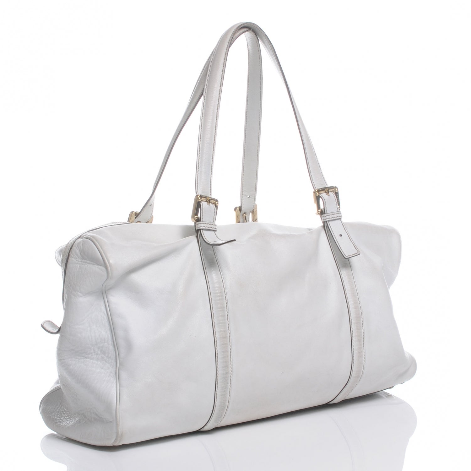 Gucci Leather Britt Large Boston White 3 of 13