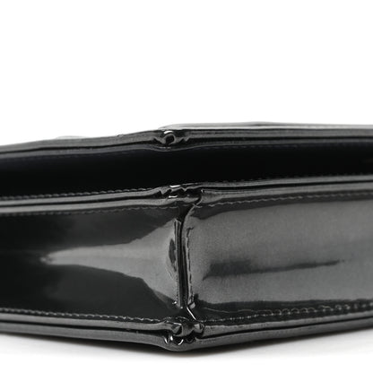 Christian Dior Metallic Patent Micro-Cannage Diorama Wallet on Chain Pouch Onyx Black 9 of 10