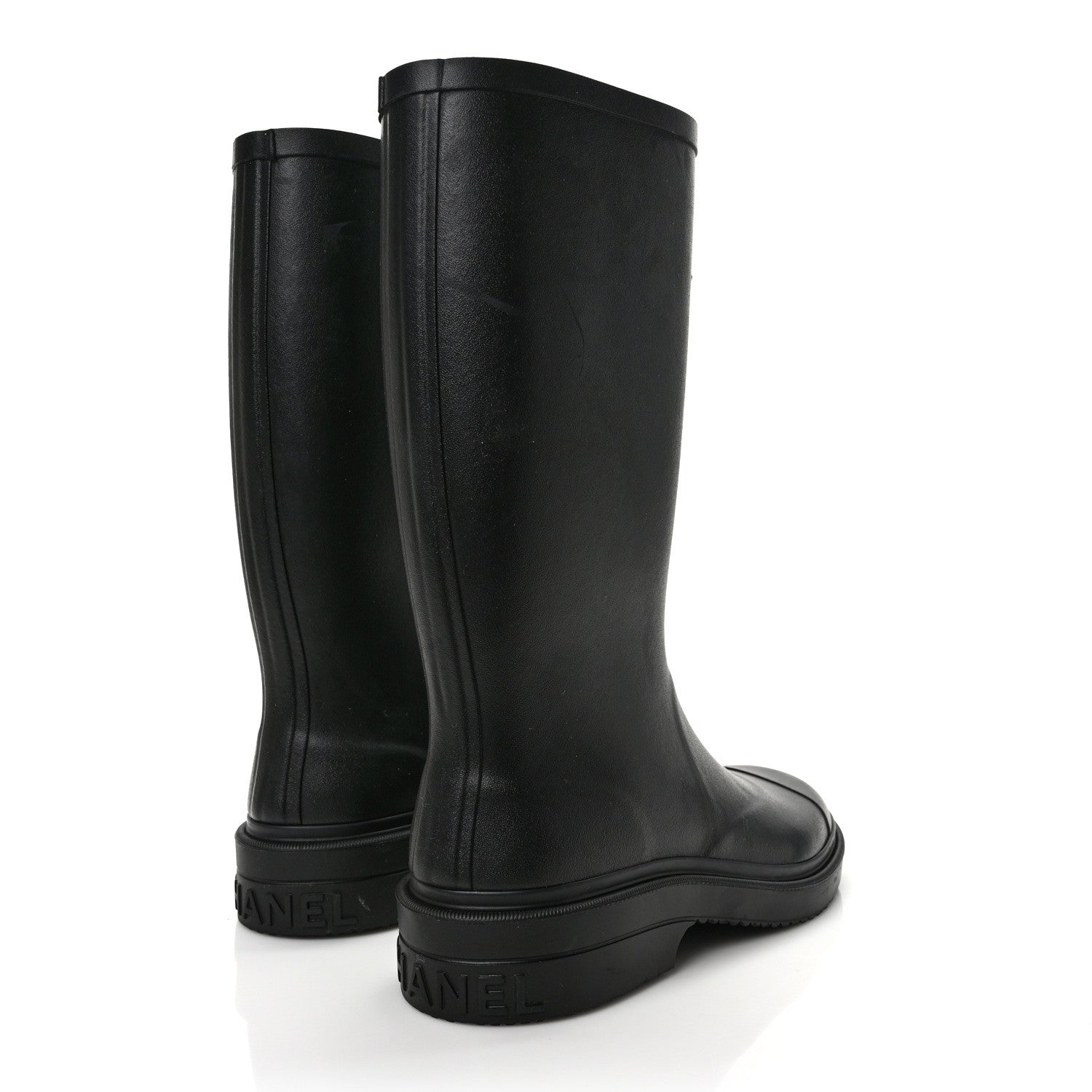 Chanel Caoutchouk CC High Boots 38 Black 4 of 8