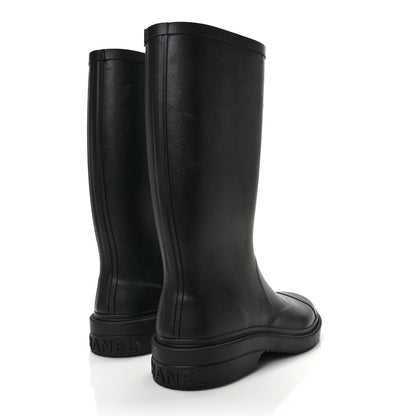 Chanel Caoutchouk CC High Boots 38 Black 4 of 8