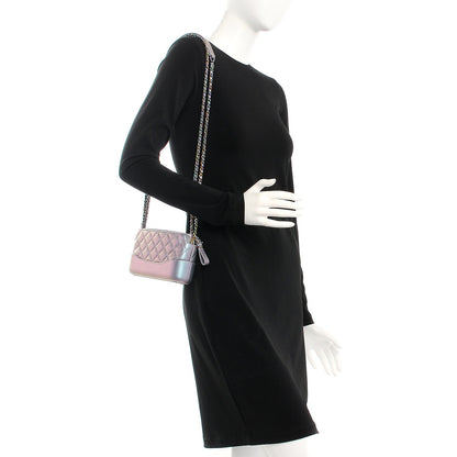 Chanel Iridescent Lambskin Calfskin Quilted Small Gabrielle Clutch With Chain Light Purple 2 of 9