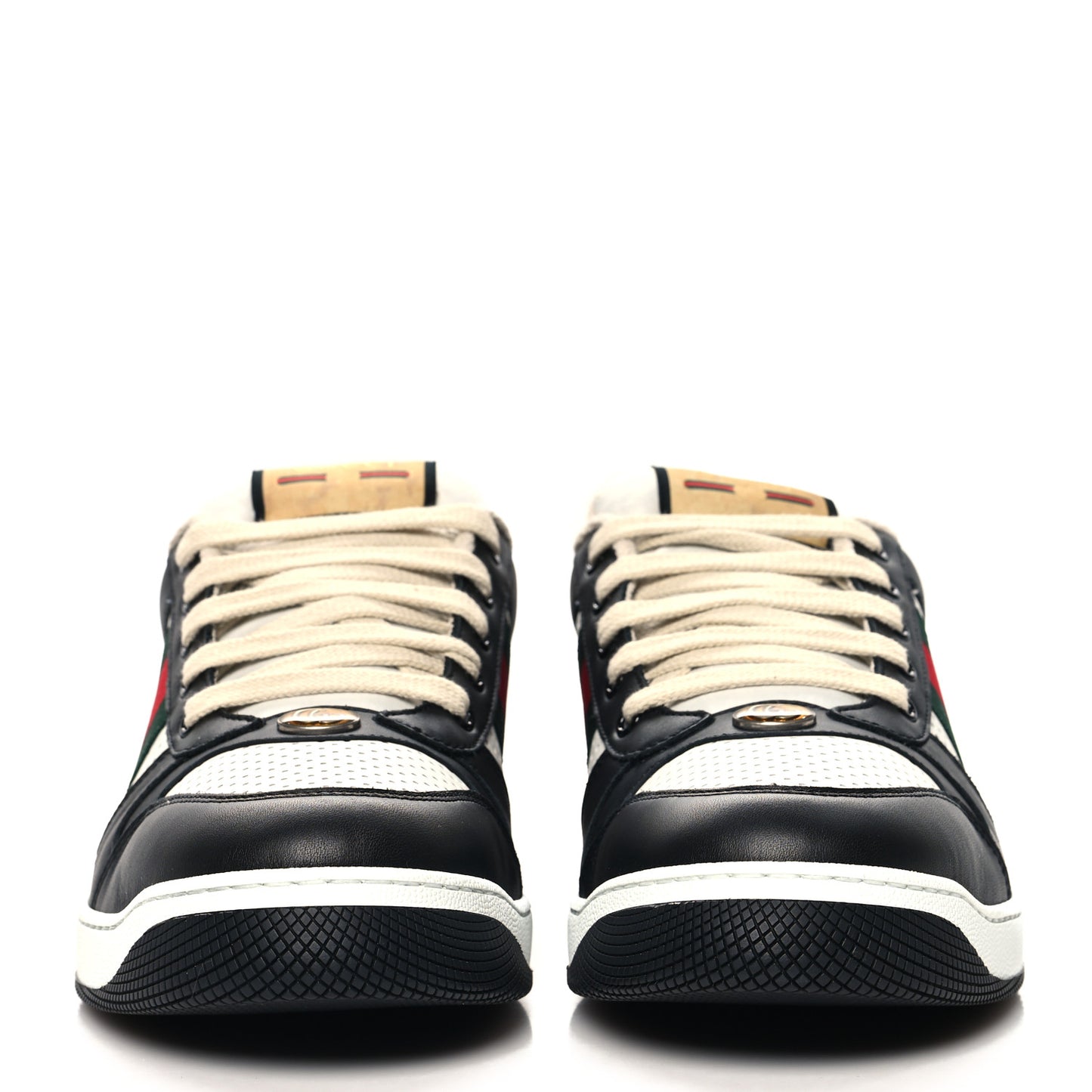 Calfskin Web Mens Screener Sneakers 11 Black White