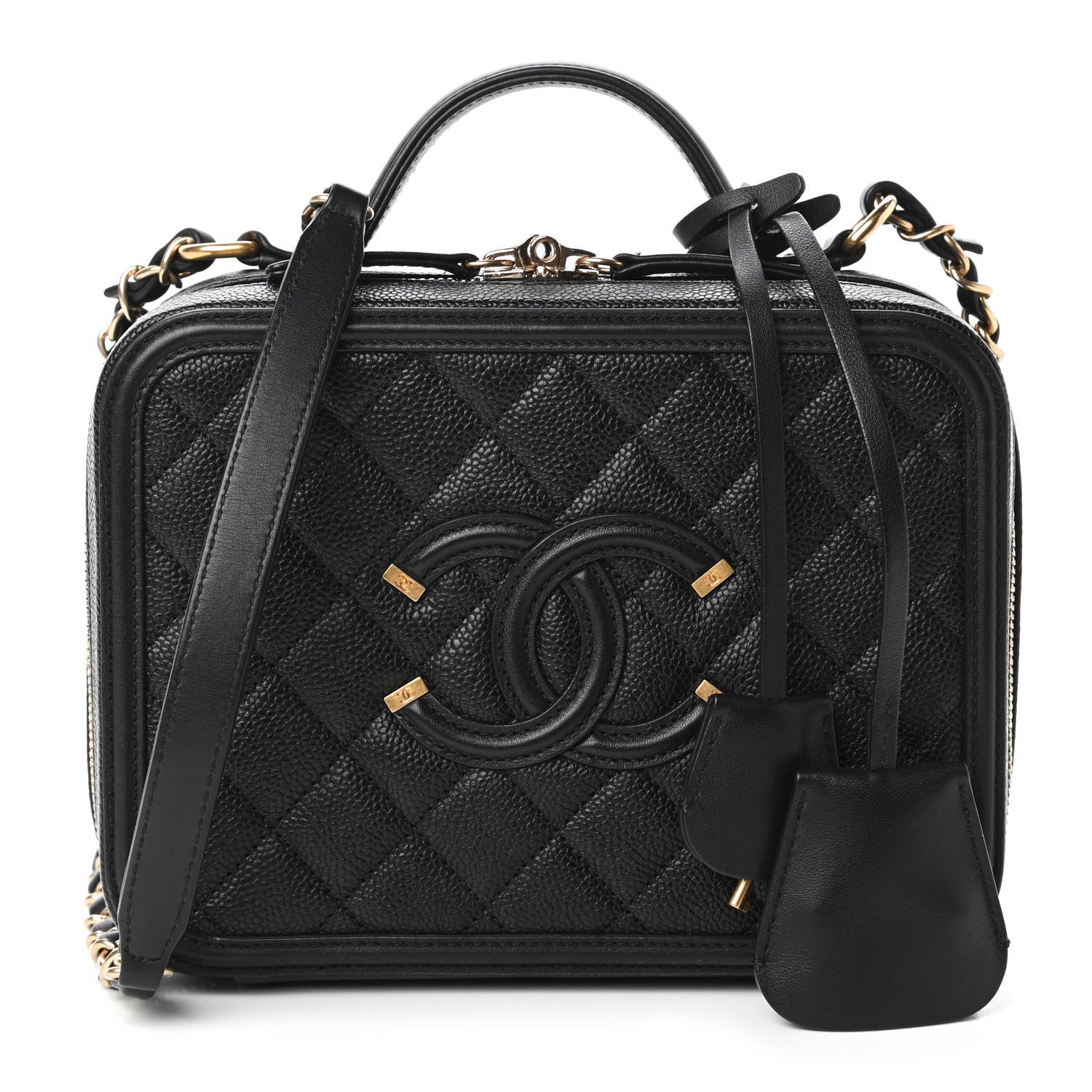 Chanel Caviar Quilted Medium CC Filigree Vanity Case Black 1 of 10