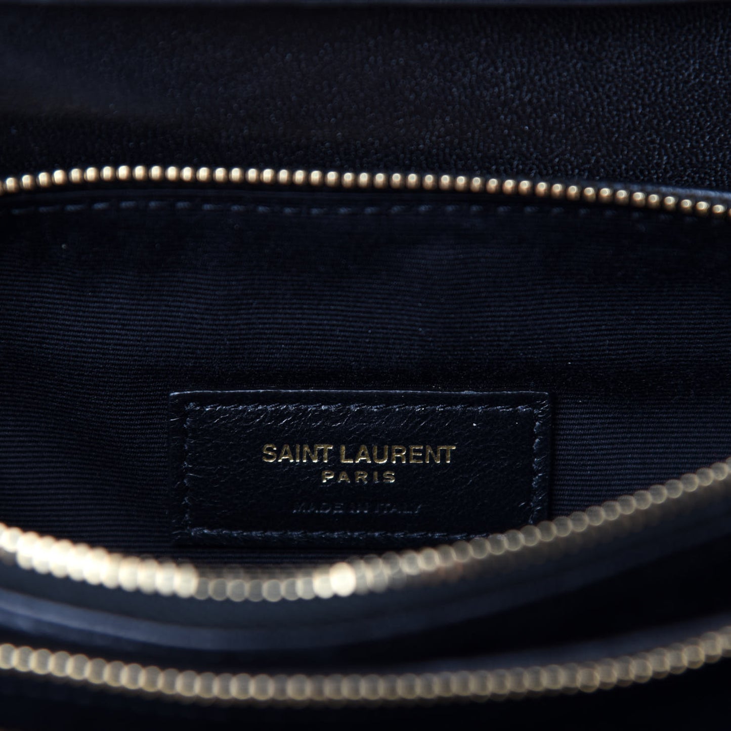 Lambskin Diamond Quilted Monogram Angie Chain Bag Black