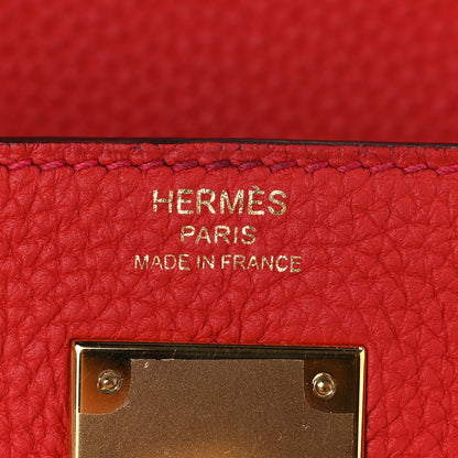 Hermes Taurillon Clemence Kelly Retourne 28 Geranium 6 of 11