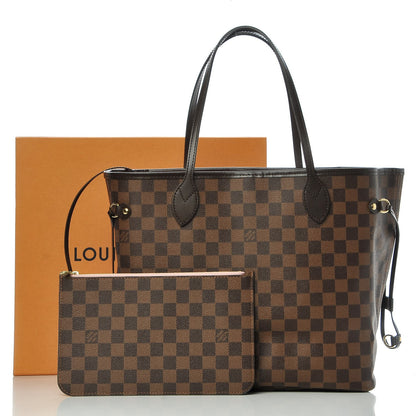 Louis Vuitton Damier Ebene Neo Neverfull MM Rose Ballerine 10 of 10