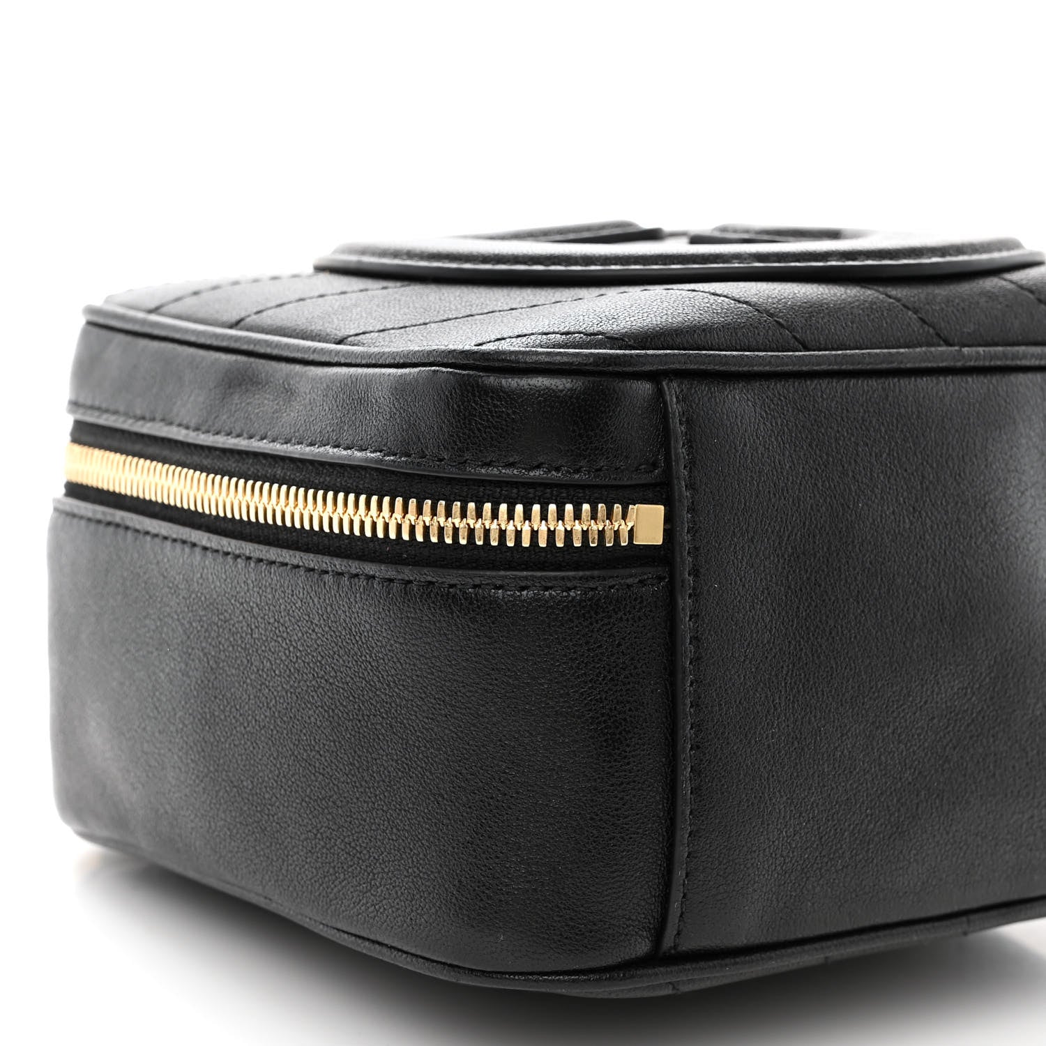 Gucci Sakai Be Green Calfskin Diagonal Stitched Blondie Top Handle Bag Black 9 of 11
