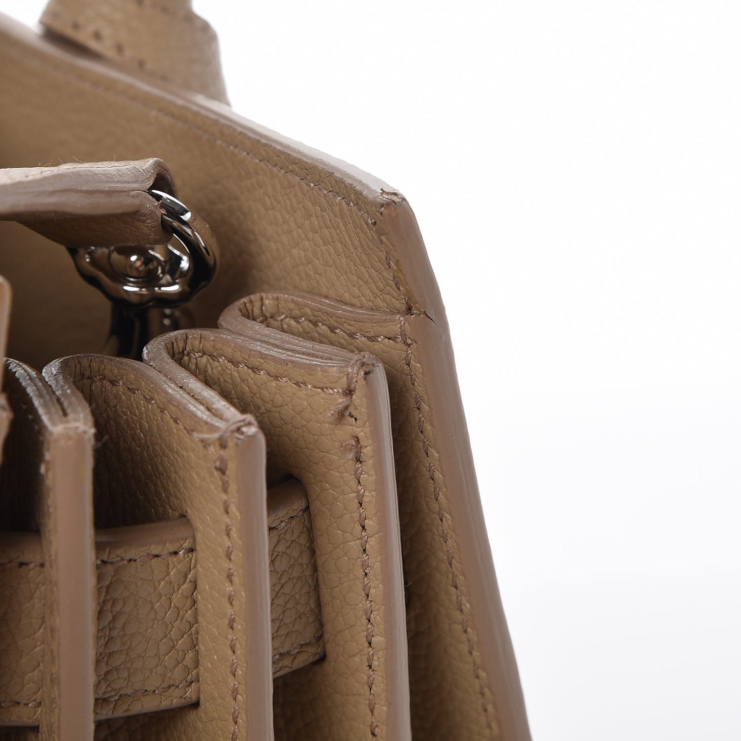 Grained Calfskin Nano Sac De Jour Dark Beige
