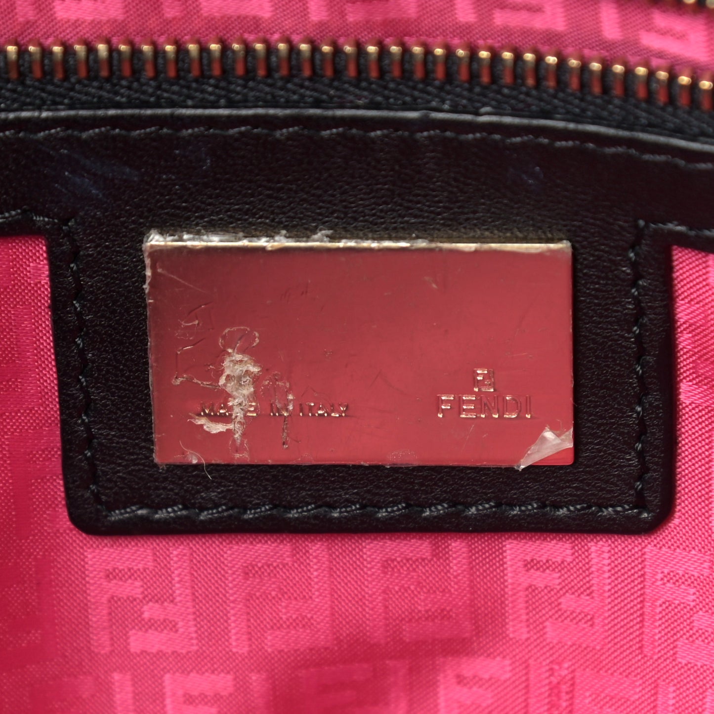 Nappa Logo Embossed Baguette Black
