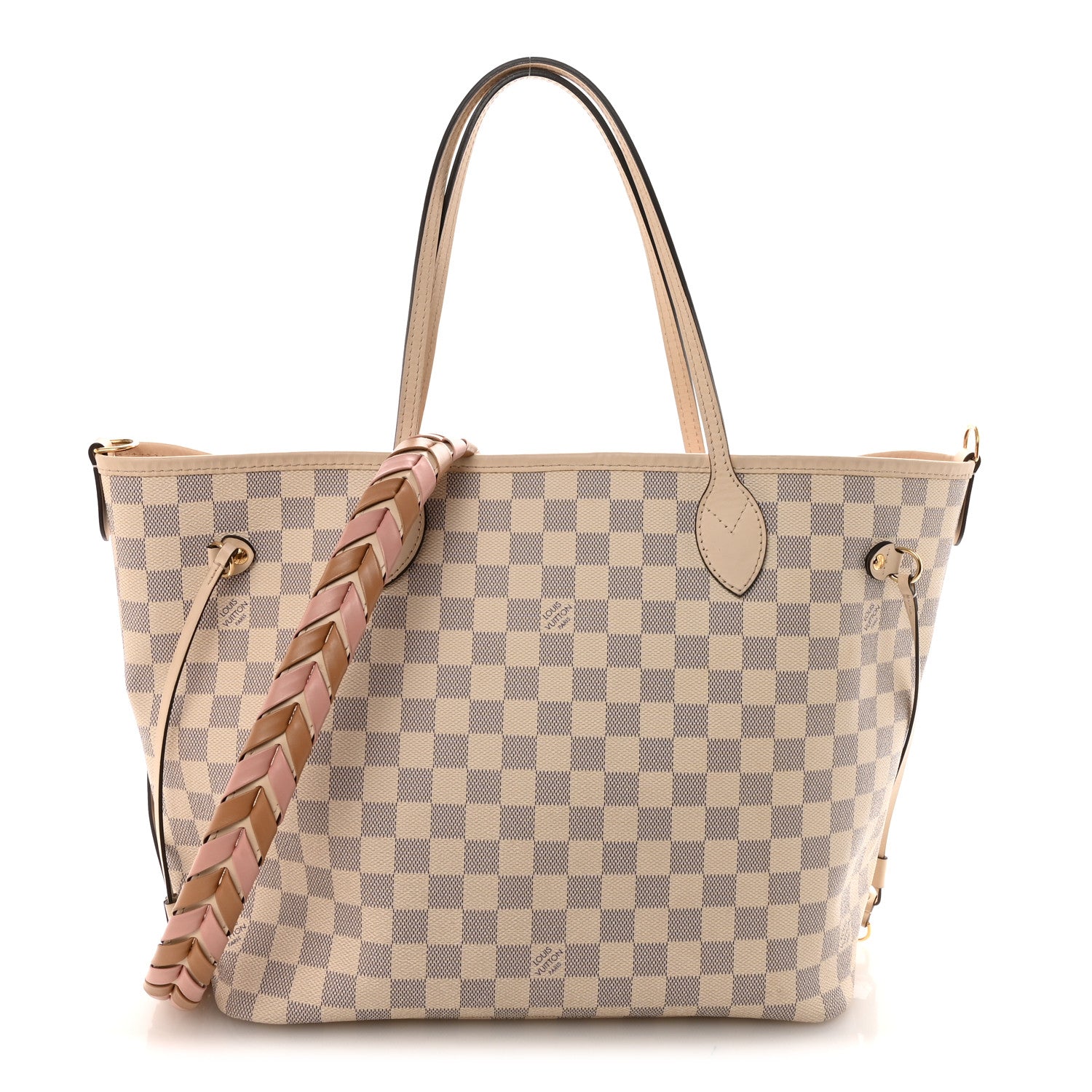 Louis Vuitton Damier Azur Braided Neverfull MM Pink 1 of 10