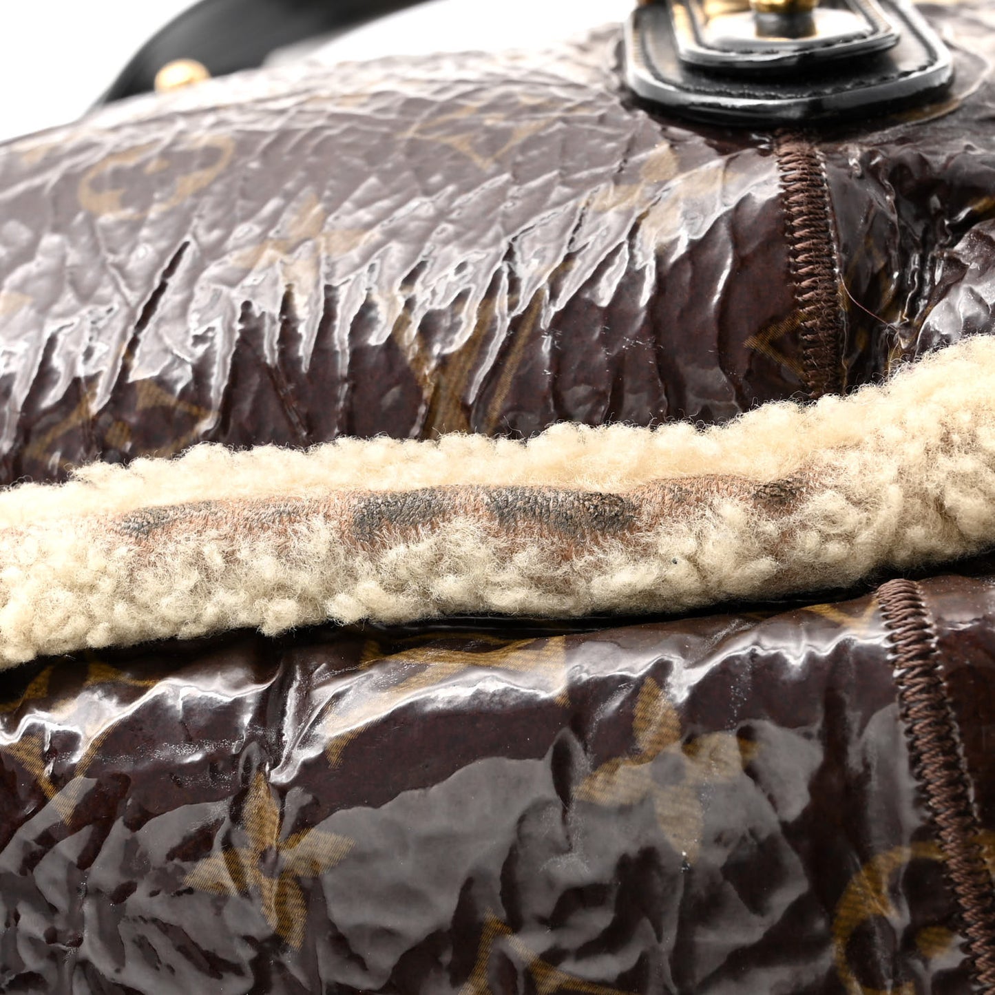 Patent Monogram Shearling Sac Thunder