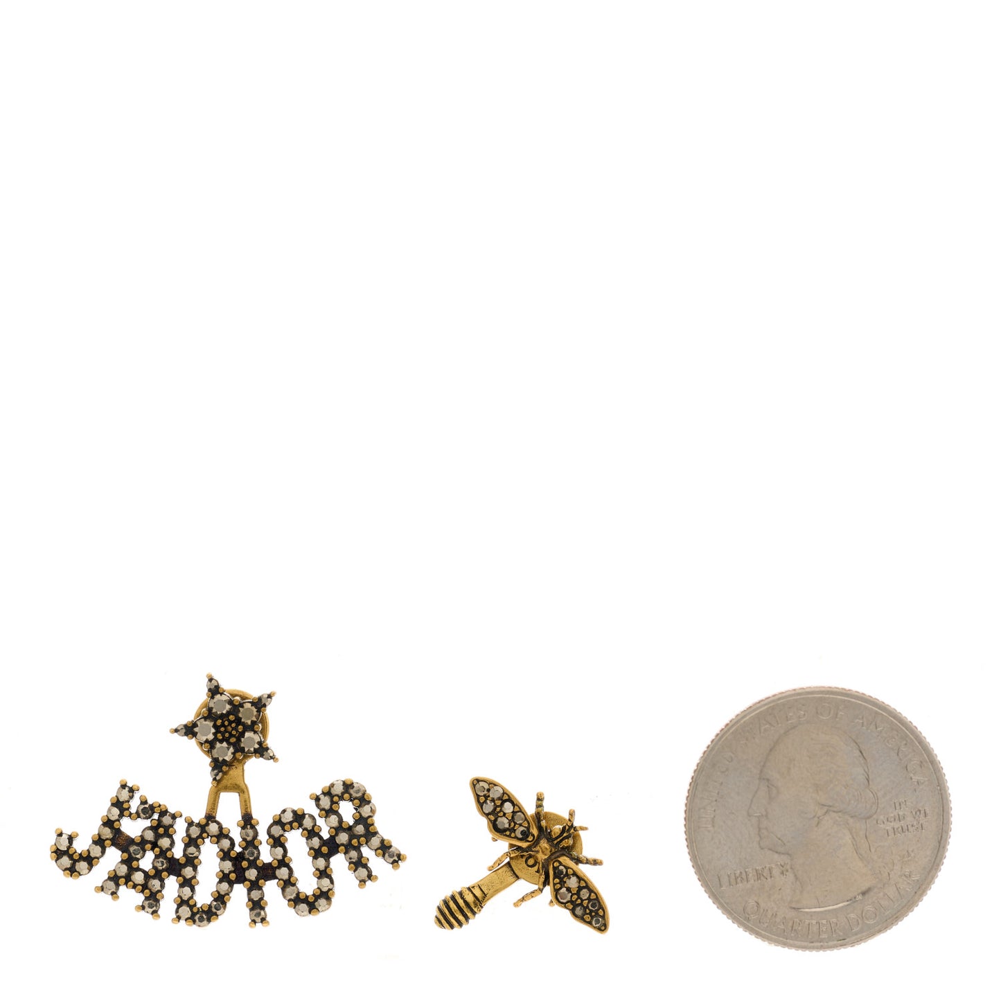 CHRISTIAN DIOR Metal Pearl J'adior Earrings Gold