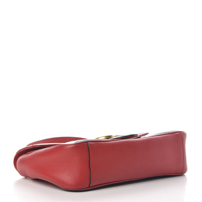 Gucci Calfskin Matelasse Tri-Color Small GG Marmont Shoulder Bag Red White Blue 4 of 12