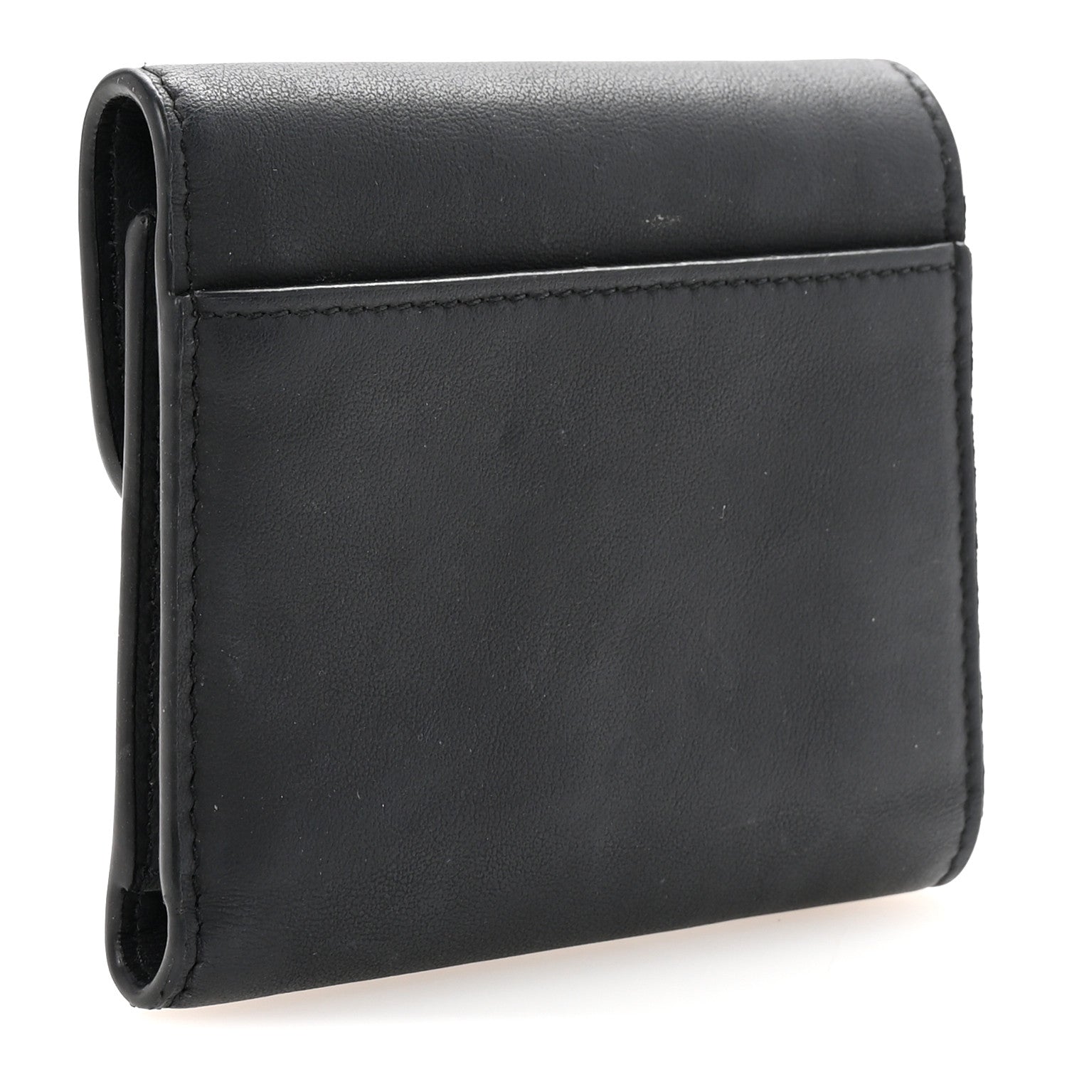 Christian Dior Ultra Matte Calfskin Saddle Lotus Wallet Black 3 of 6
